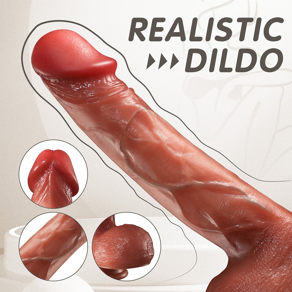 Thrusting Dildo Vibrator - 9 Inch Realistic Dildo with 10 Vibration and 5 Thrusting Modes