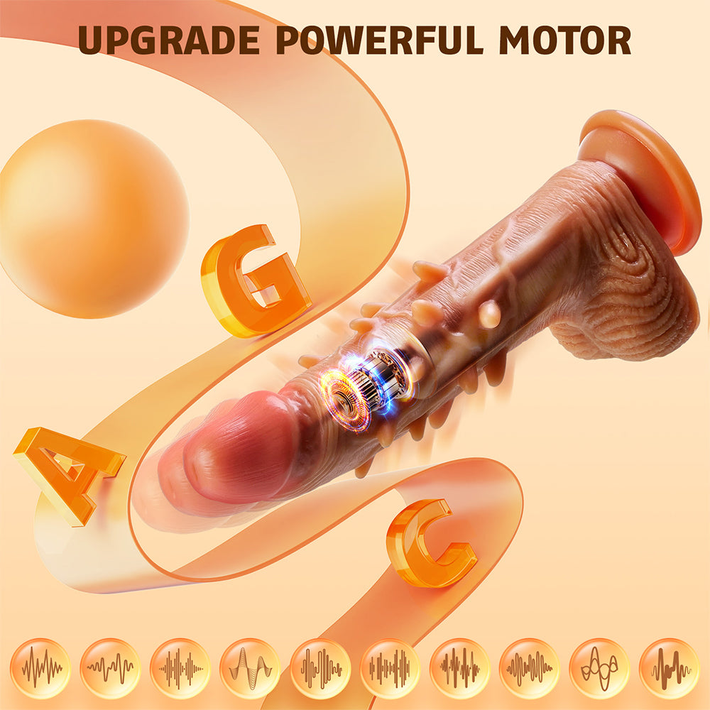 Thrusting Dildo Vibrator Sex Toys - 9" Realistic Dildos with 3 Thrusting & 9 Vibration Modes
