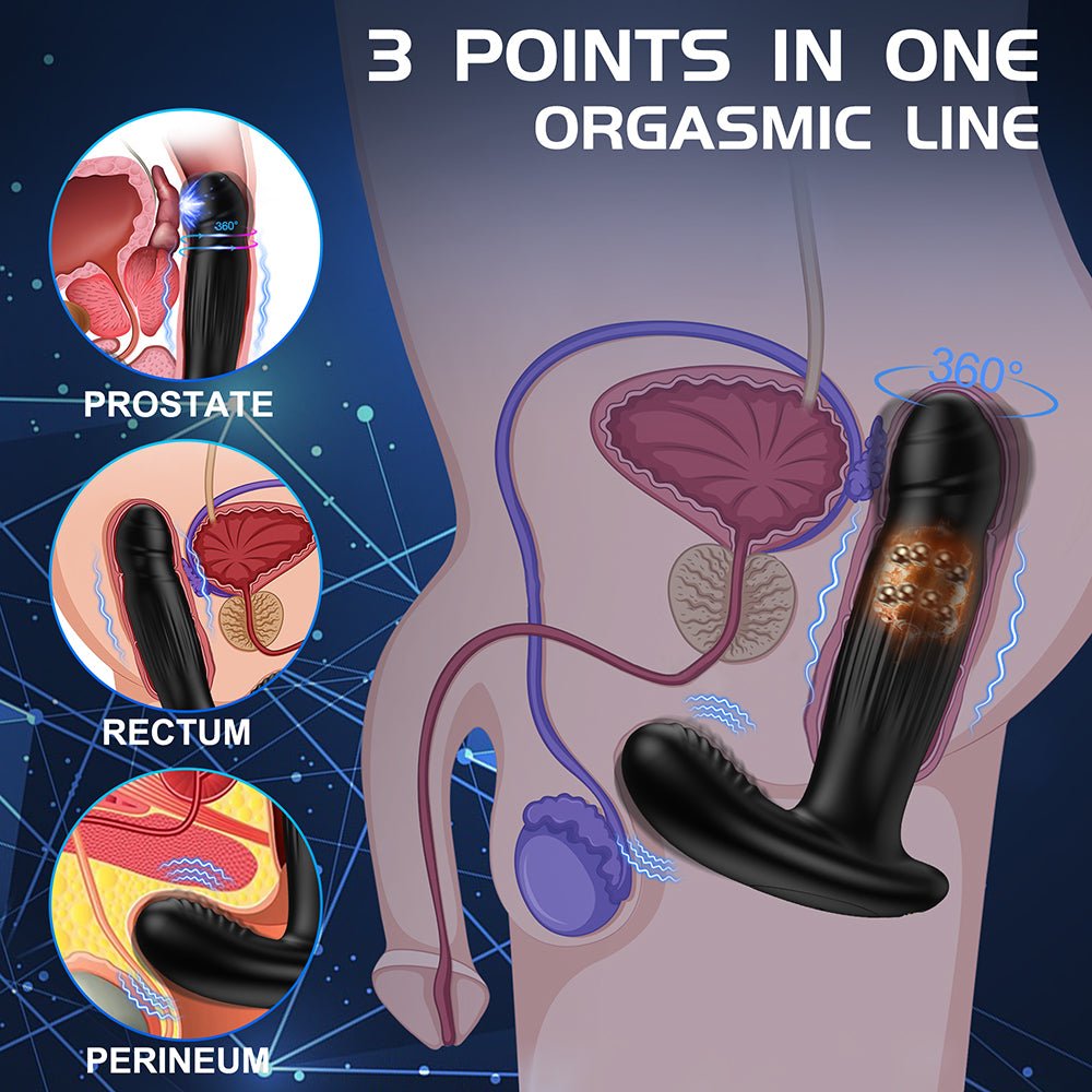 Wave Motion Prostate Massager Anal Vibrator Strong Suction Cup