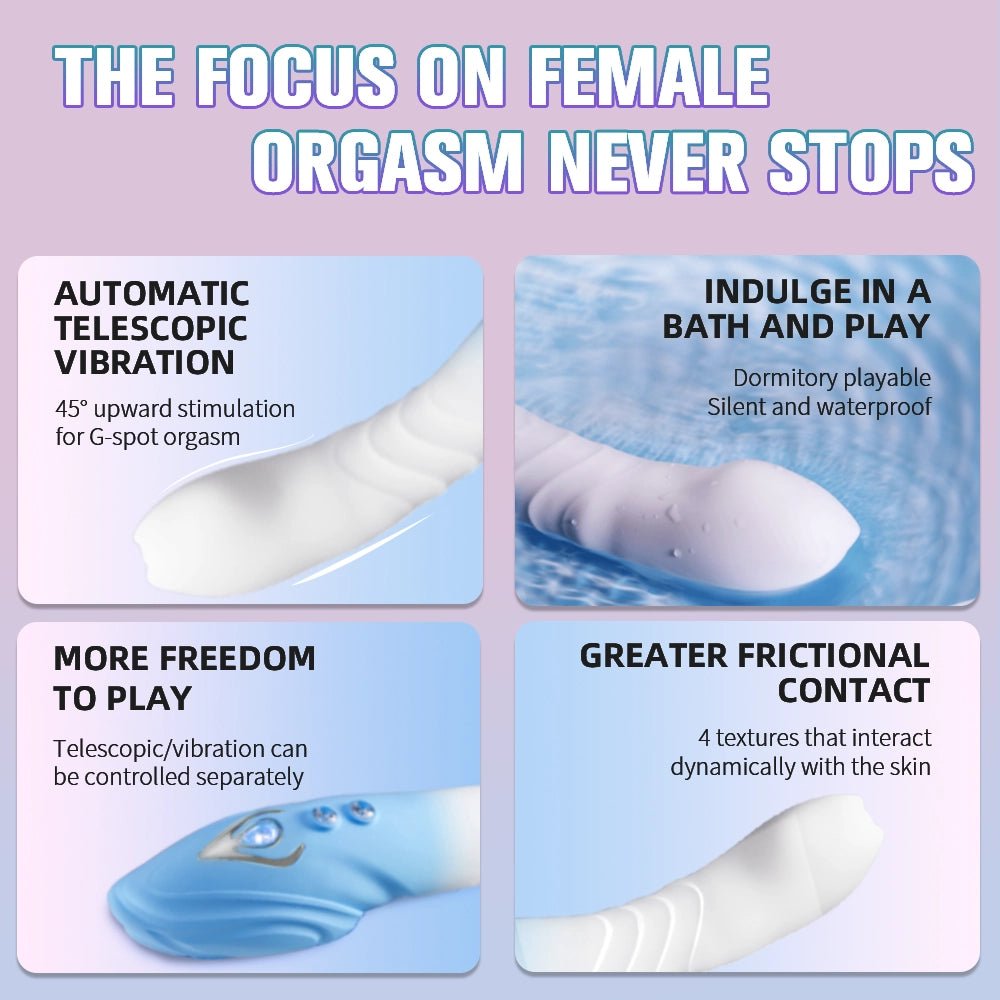 45° Curved Bendable Female Vibrating Vaginal Massager - 30 Frequency Thrust & Vibration Modes - AAVIBE