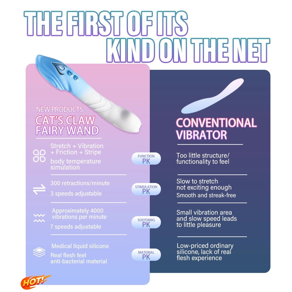 45° Curved Bendable Female Vibrating Vaginal Massager - 30 Frequency Thrust & Vibration Modes - AAVIBE