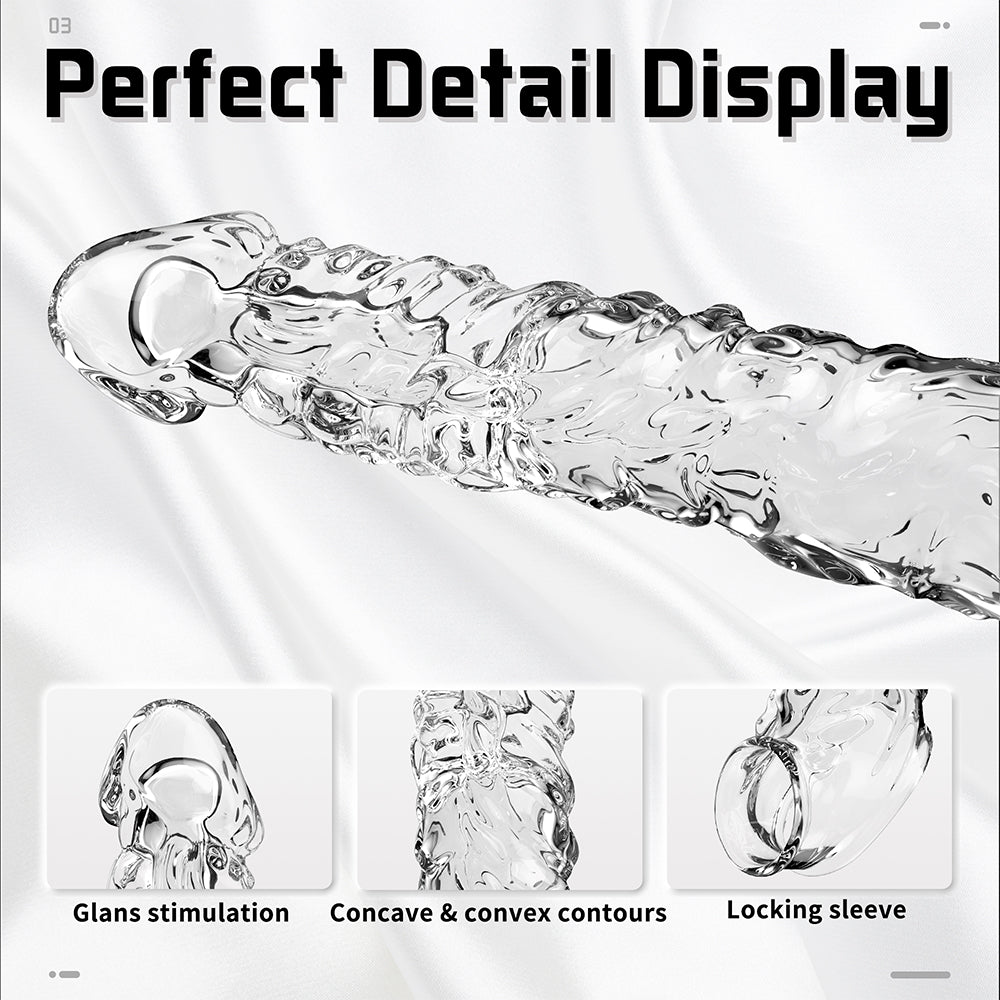 Penis Sleeve Vibrator Cock Ring-3.4 Inch Penis Extender Sleeves with Penis Ring for Cock Enlarger & Girth Male Sex Toys