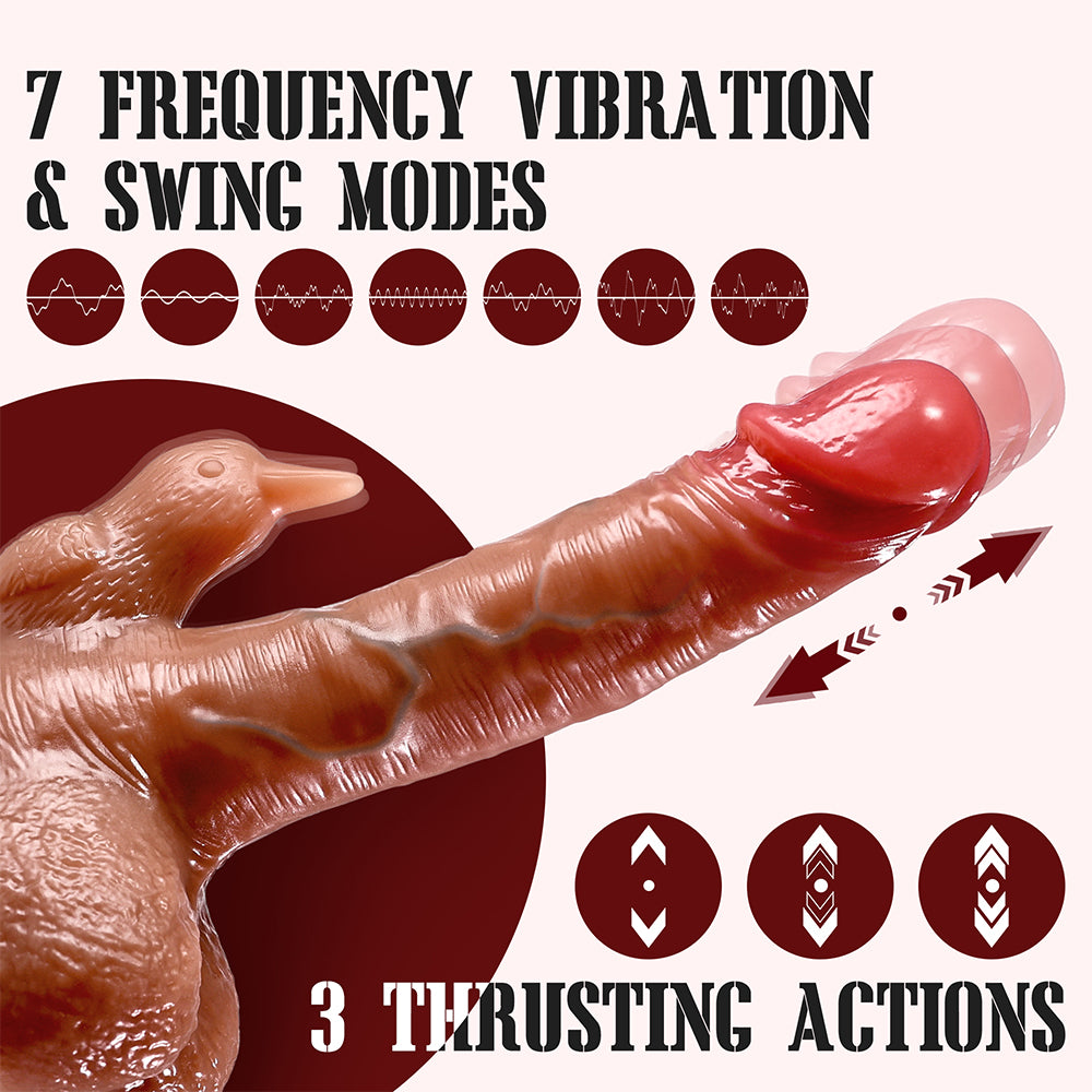 Thrusting Dildo Vibrator Adult Toys - 4 in 1 Realistic Dildos Anal Toys with 3 Thrusting & 7 Vibrating Modes
