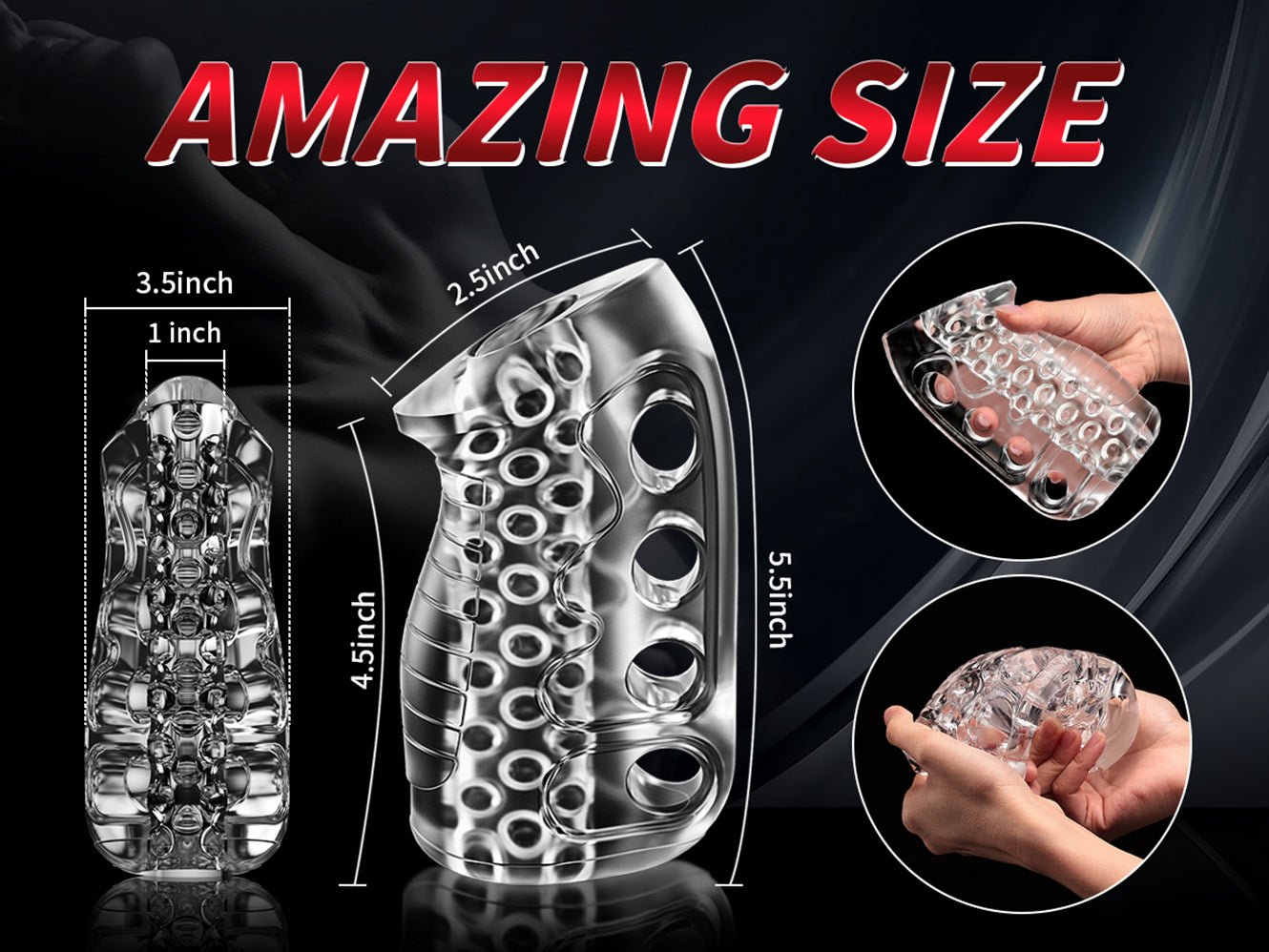 Male Masturbator Sex Toys Transparent Mens Strocker Cup - Soft TPE Pocket Pussy Masturbation Cup Sleeves