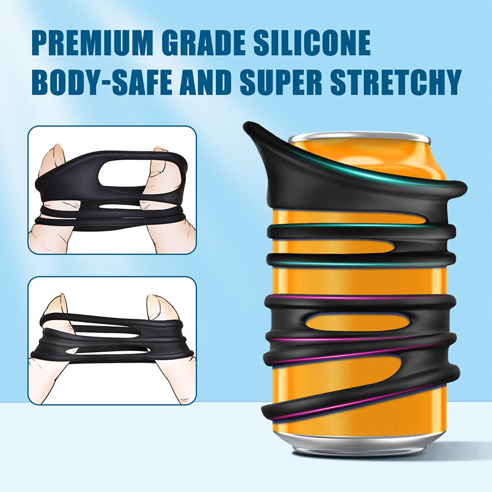 Penis Rings Male Sex Toy - Silicone Cock Rings with 2 Different Style Set for Erectile Enhancement