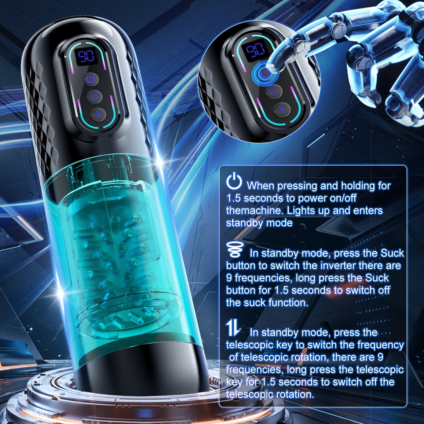 Penis Endurance Trainer with Realistic Entrance & 9 Modes