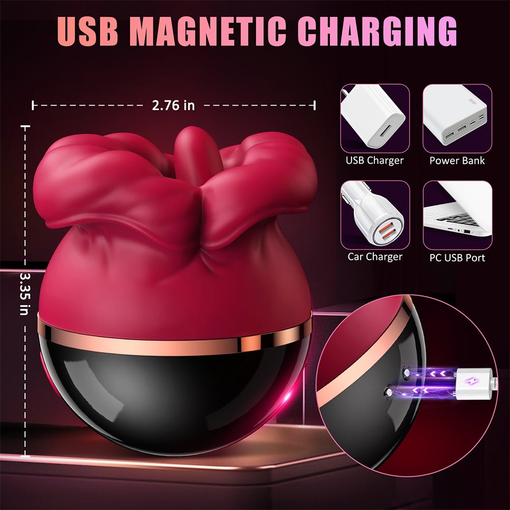 Sex Toys Clitoral Vibrator for Women Rose red Adult Toys with 8 Tongue Licking 8 Vibrating Modes Rose red Sex Stimulator