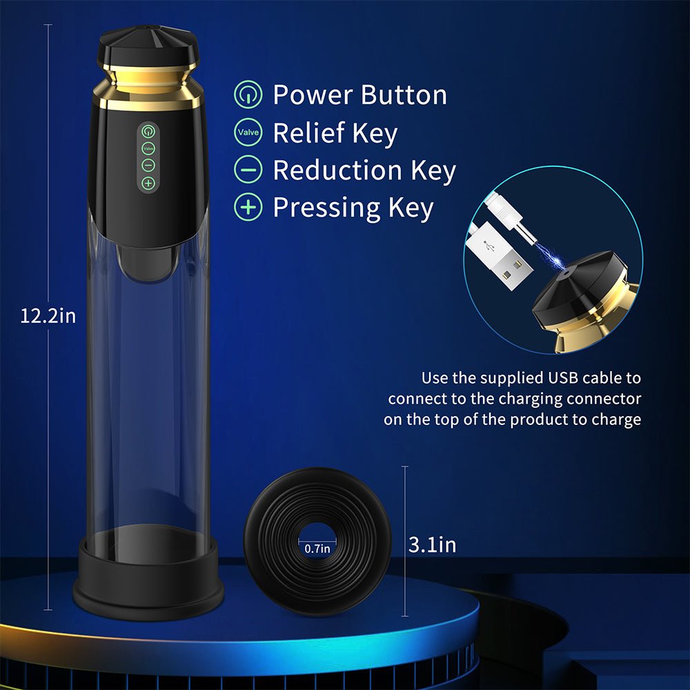 Electric Penis Vacuum Pump - Male Sex Toys Extender for Effective Penis Enlargement with 5 Suction Modes - Adult Sex Toy