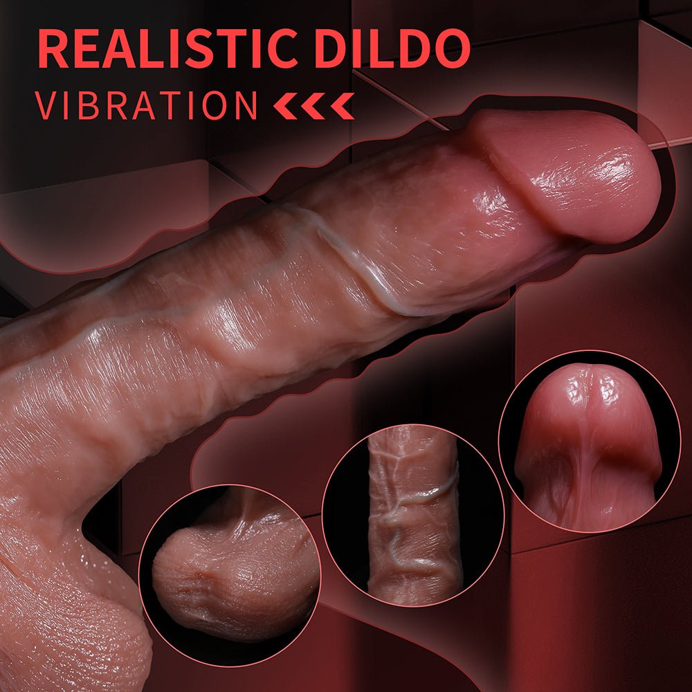 Realistic Thrusting Dildo Vibrator Sex Toy - App and Remote Control Dildos with 5 Thrusting 10 Vibrating Modes Strong Suction Cup