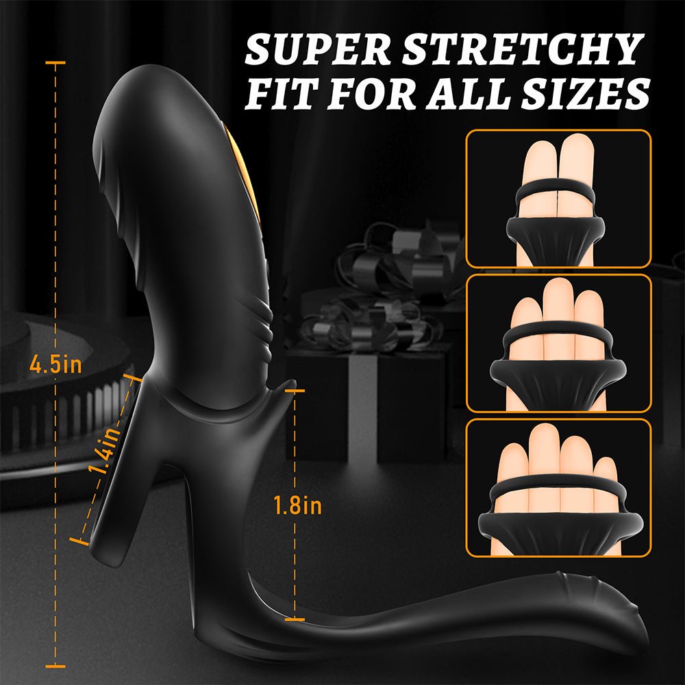 Vibrating Cock Ring Male Sex Toys,AAV 3 in1 Double Penis Ring Vibrator with 10 Vibration Modes