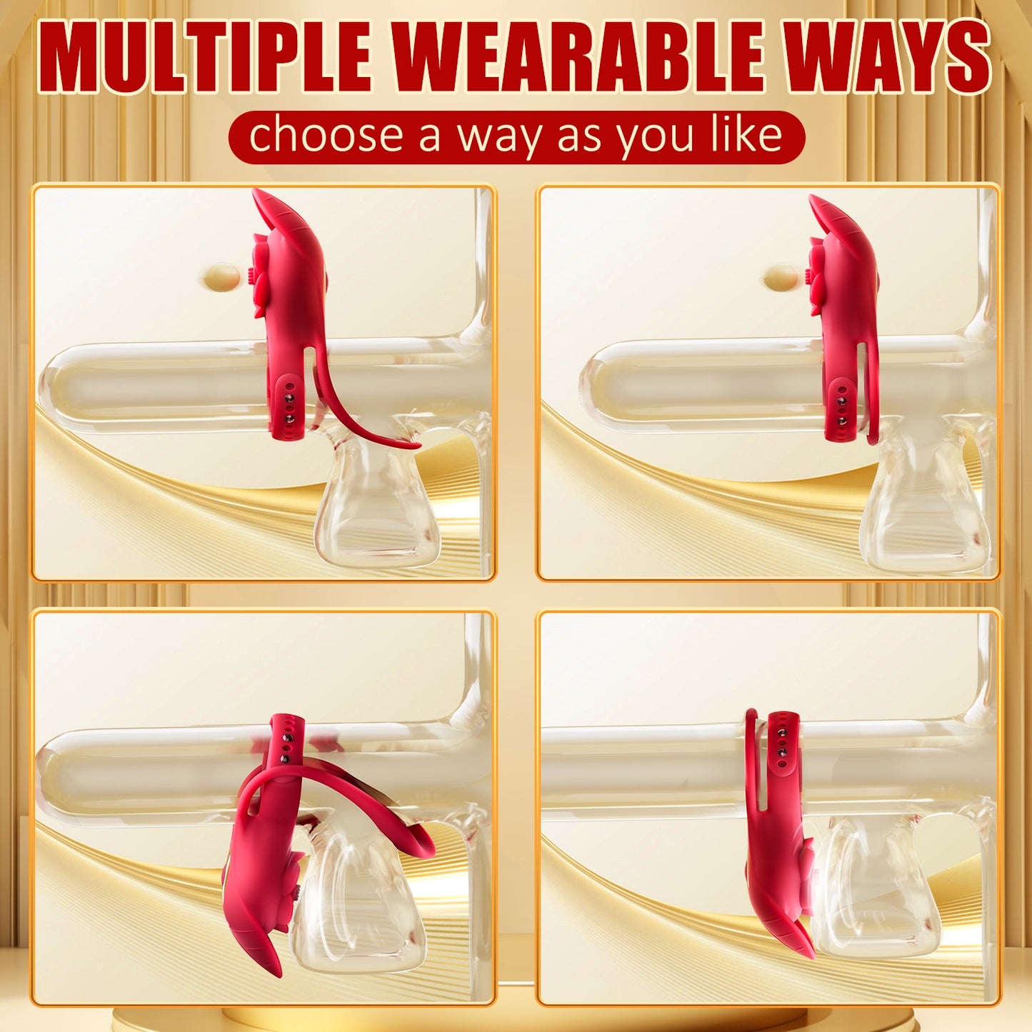 Rose Red Vibration Cock Ring | 9 Vibrations & Remote Control