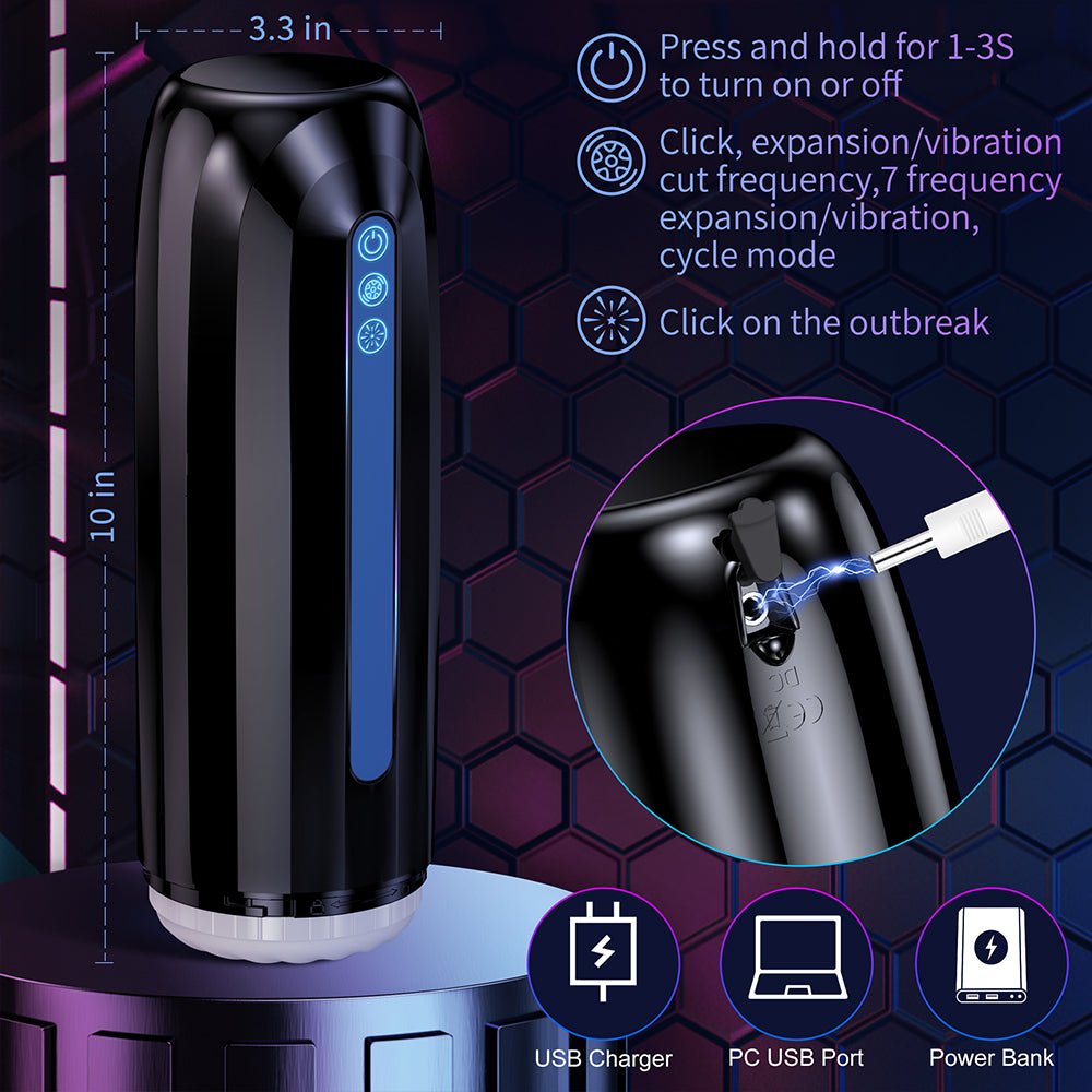 Automatic Male Masturbator,Male Sex Toys with 7 Thrusting & Vibration Modes Electric Pocket Pussy