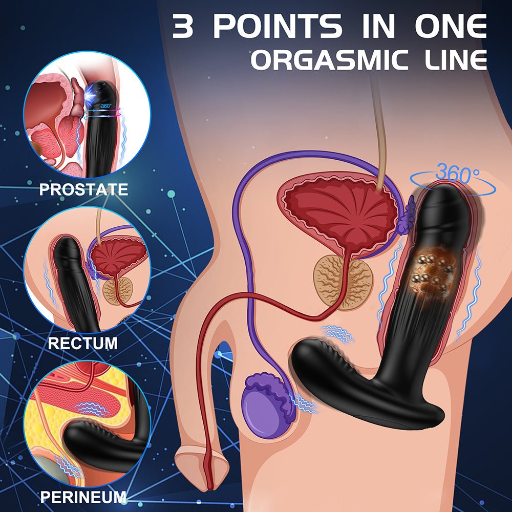 Wave Motion Prostate Massager Anal Vibrator Strong Suction Cup