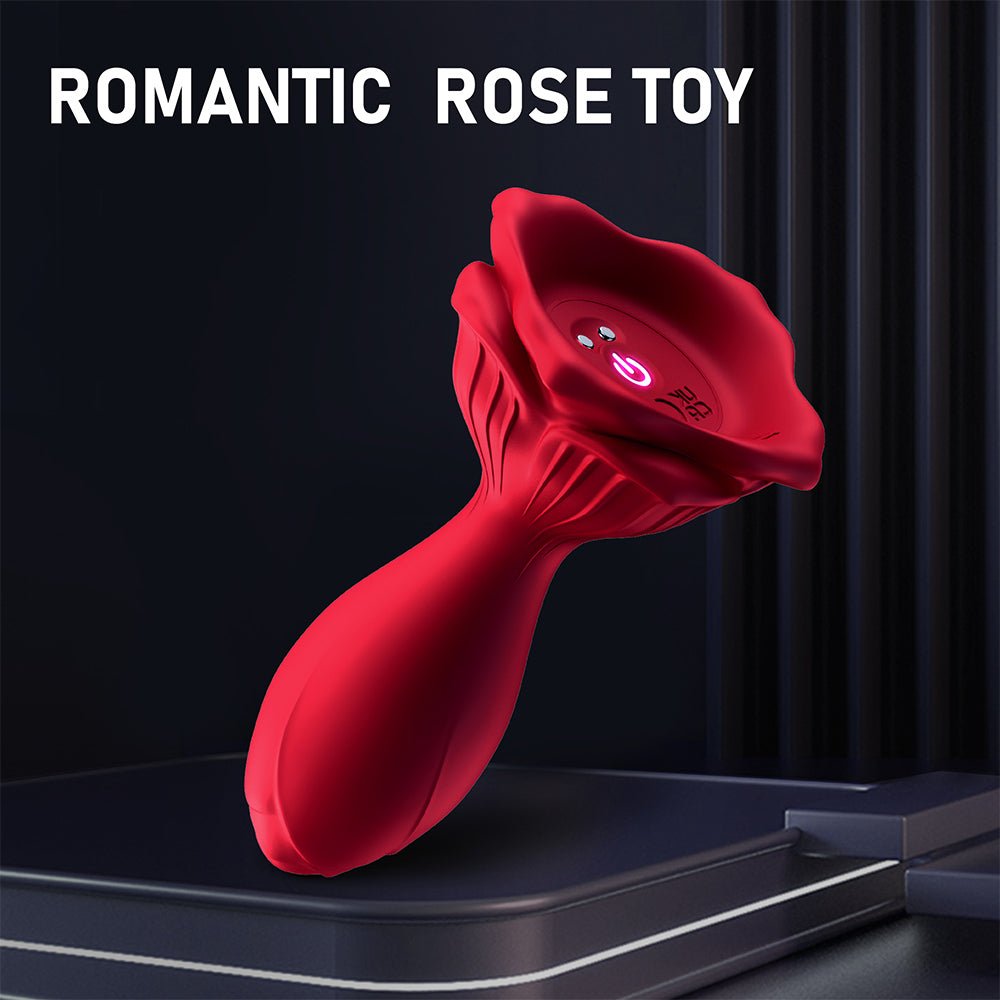 Vibrating Anal Plug Sex Toy - Butt Plug Anal Beads with 9 Vibration Modes APP Remote Control Rose Vibrator