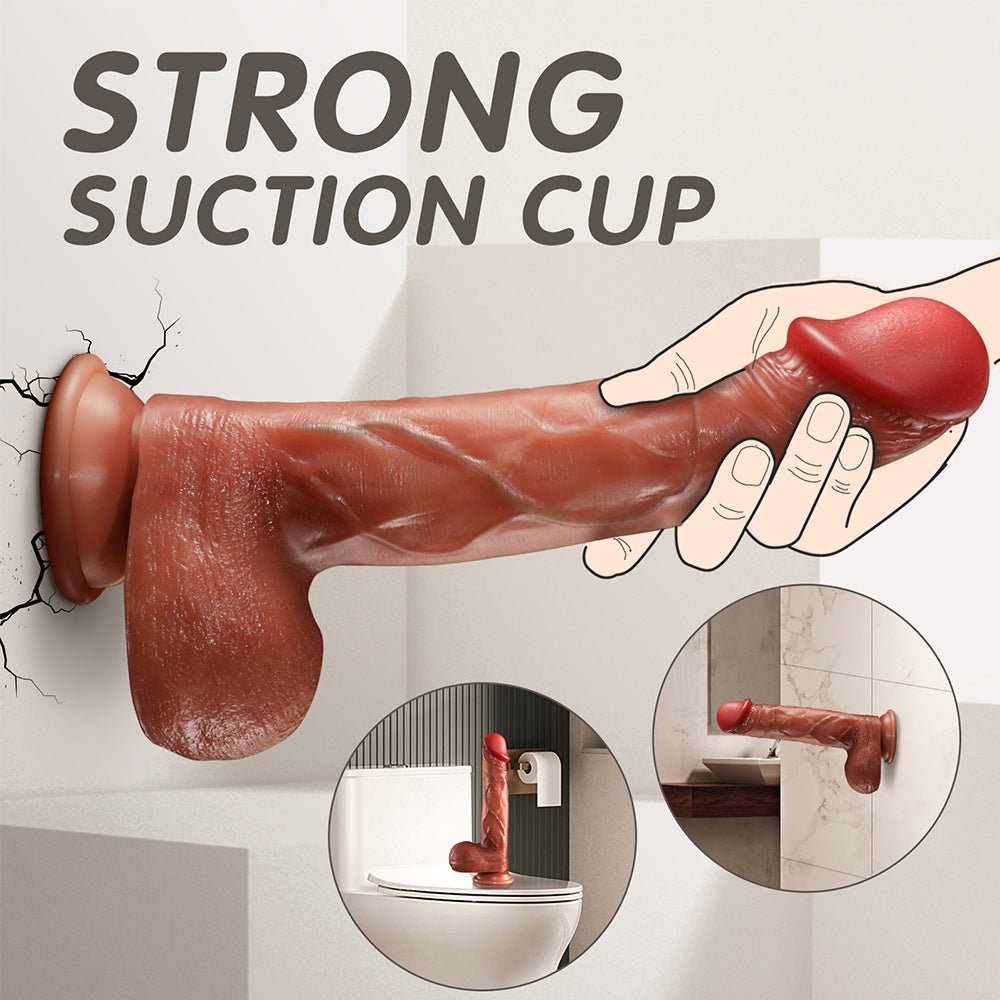 Thrusting Dildo Vibrator - 9 Inch Realistic Dildo with 10 Vibration and 5 Thrusting Modes