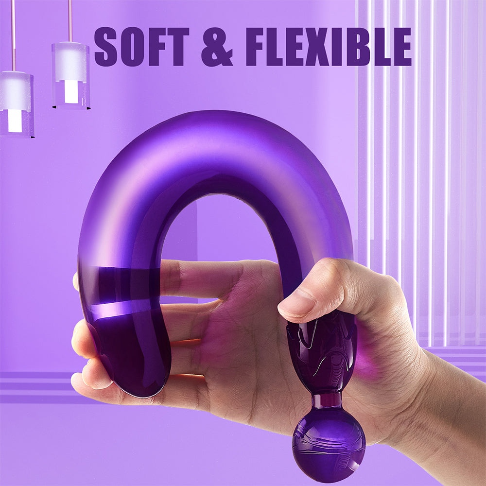 Clear Dildo G Spot Sex Toy - 10.6 Inch Pleasure Wand Double Head Anal Stimulator Sex Toys for Women