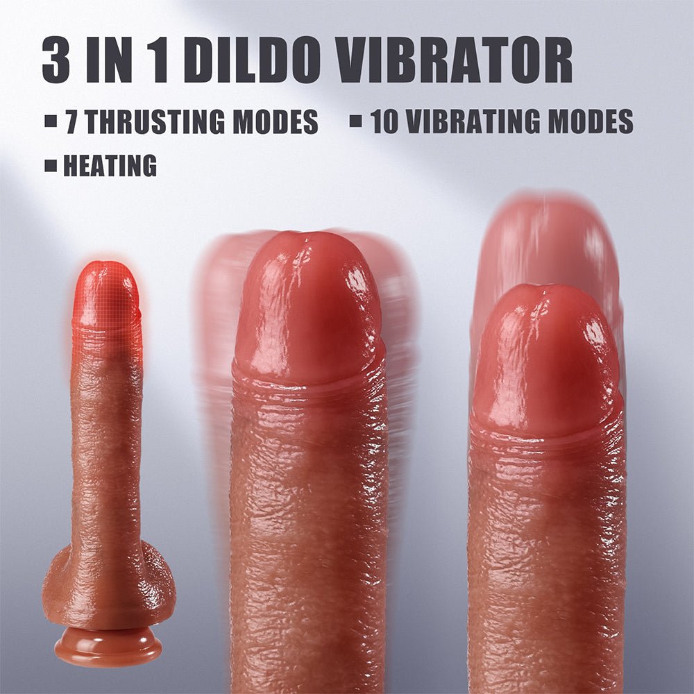 Thrusting Dildo Vibrator Sex Toys for Women - 8.7 Inch Realistic Dildo with 7 Thrusting Wriggling