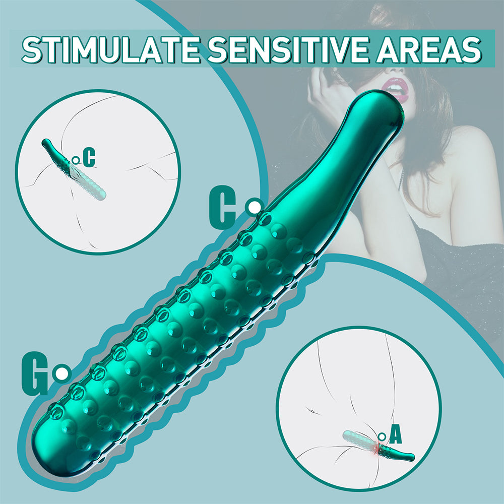 Clear Dildo G Spot Sex Toy - 9.25 Inch Pleasure Wand with Massage Beads Texture Anal Dildos Stimulator Sex Toys for Women