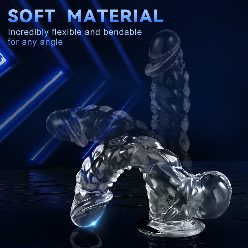 9 Inch Realistic Dildo Sex Toys - Clear Dildos Adult Toy with Suction Cup Hands Free for G Spot Anal Stimulation