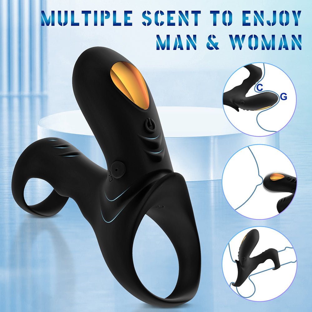 Vibraring Cock Ring Sex Toy for Men, 9 Vibrating Modes Male Penis Ring with G-Spot Clitoral Stimulator