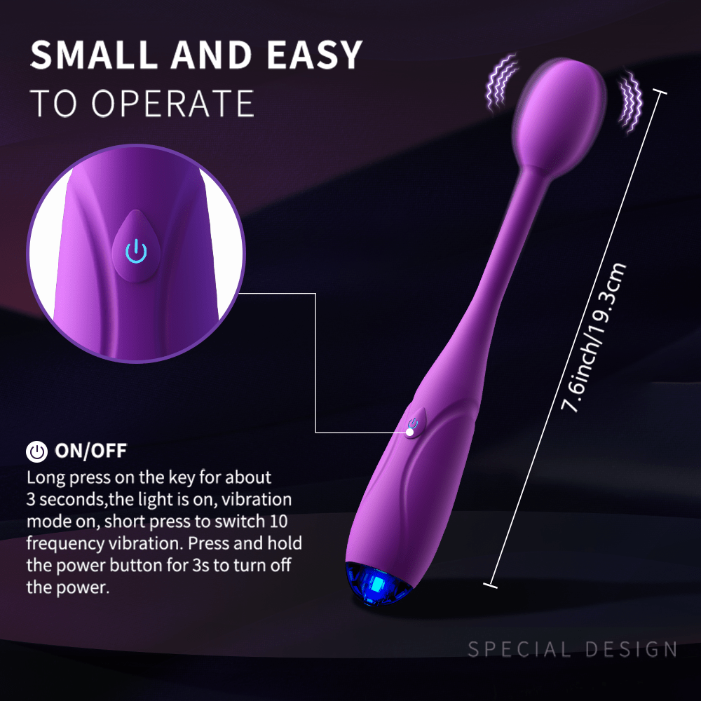 Silicone Clitoral Stimulator with 10 Vibration Patterns for G-spot & Anal