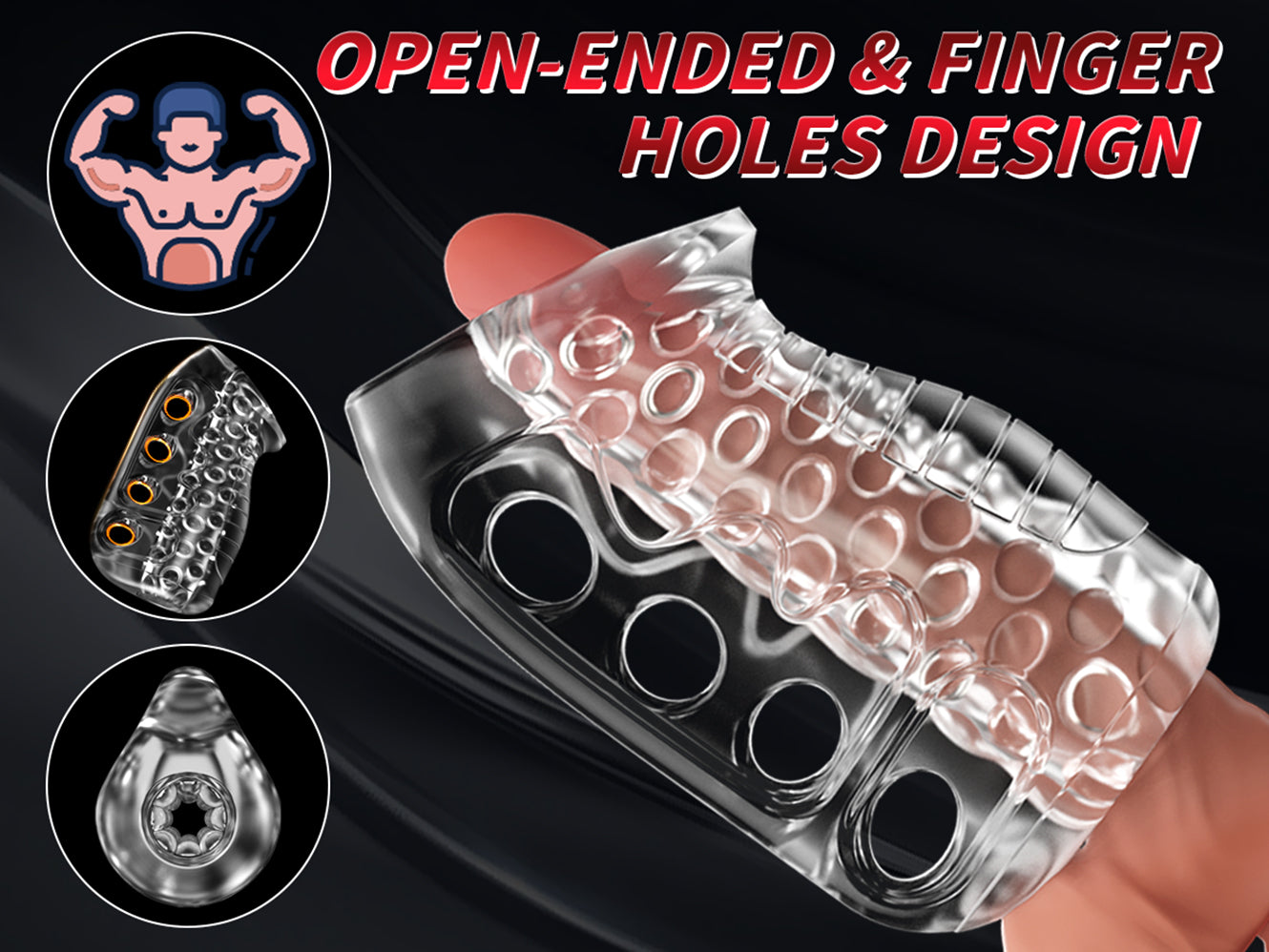 Male Masturbator Sex Toys Transparent Mens Strocker Cup - Soft TPE Pocket Pussy Masturbation Cup Sleeves