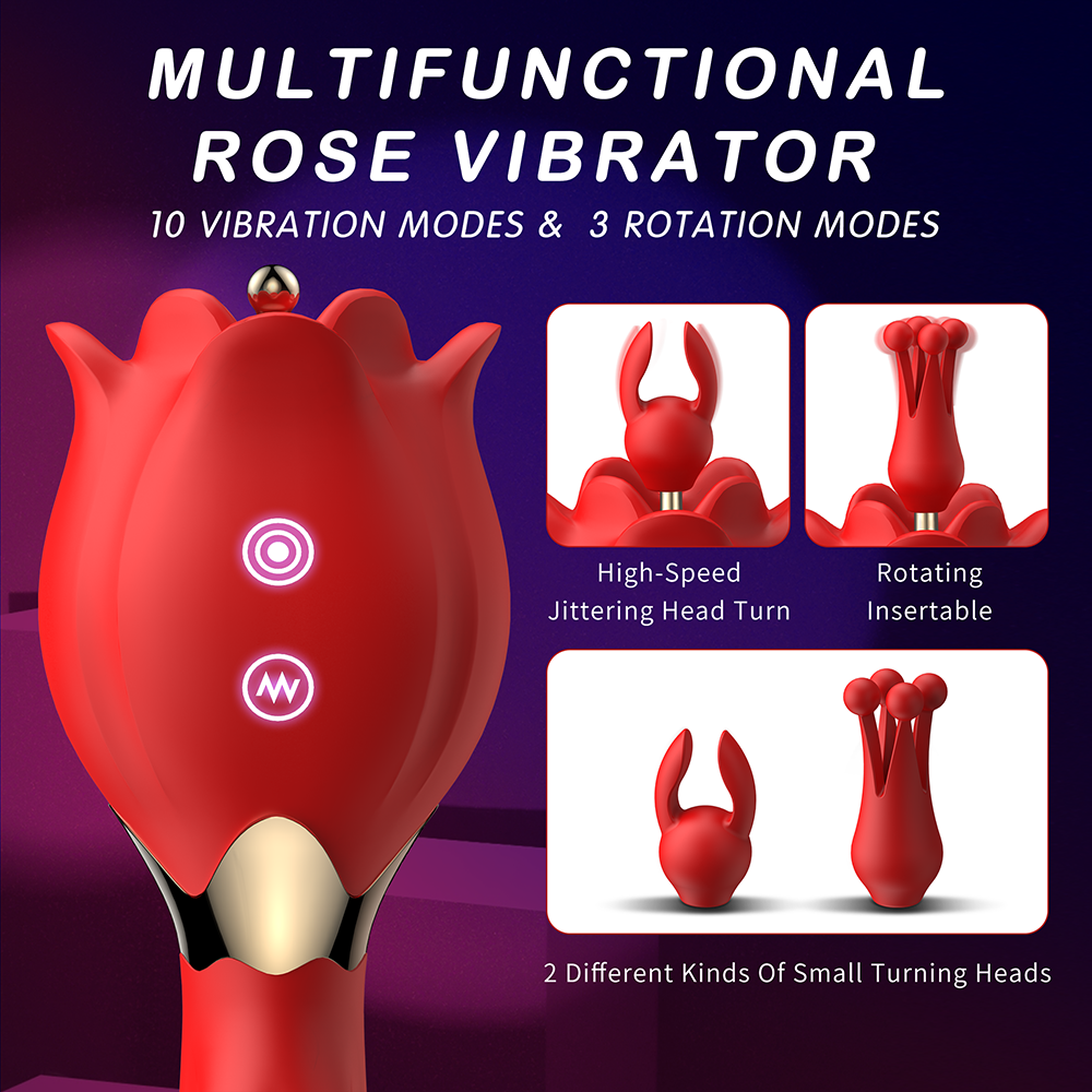 Rose Women Sex Toy Vibrator Masturbator, Clitoral Nipple Stimulator G Spot Dildo, Adult Sex Toys for Women Couples