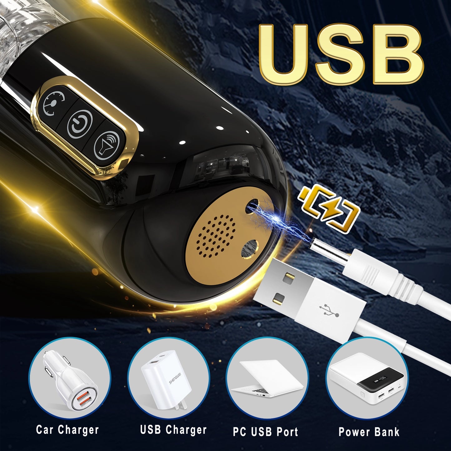 Realistic Male Masturbation Mug - 10-Frequency Telescopic, Spin & Sucking Functions