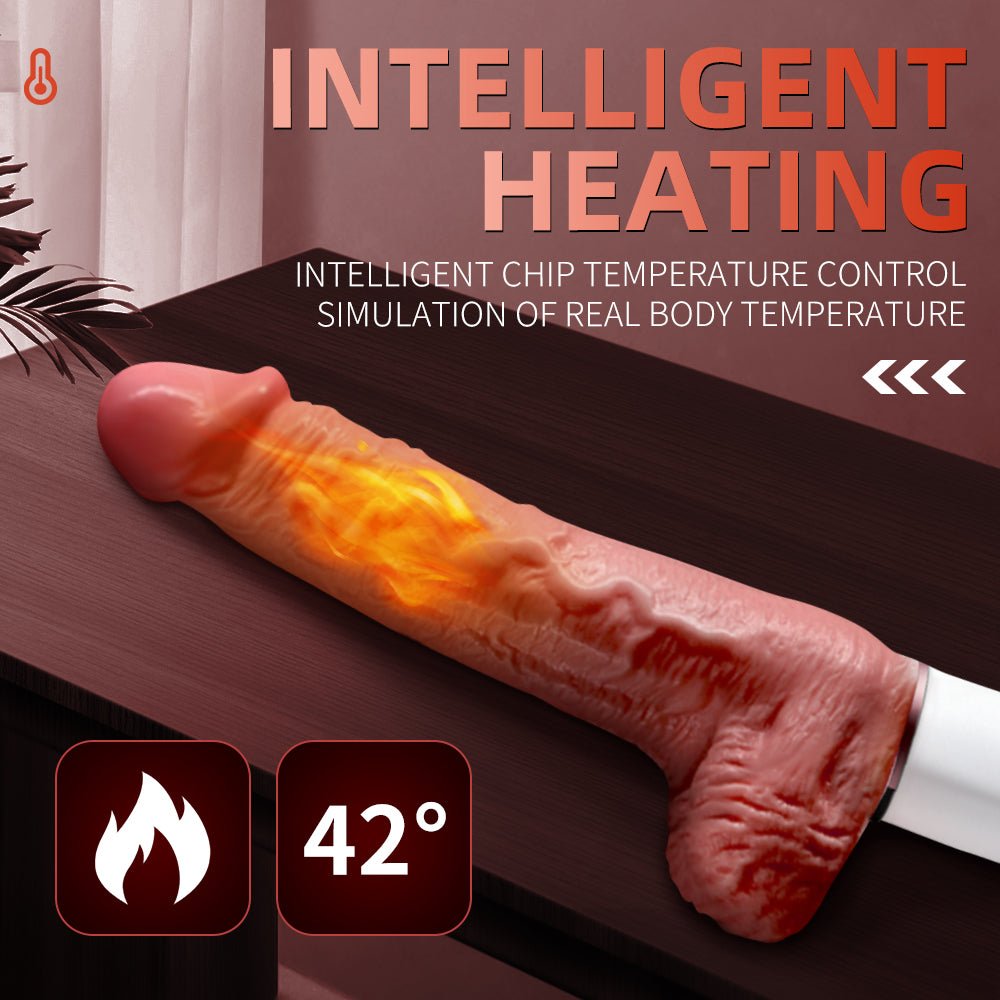 Silicone Electric Dildo Vibrator - 3-in-1 Vibration, Warming, Swing Mode