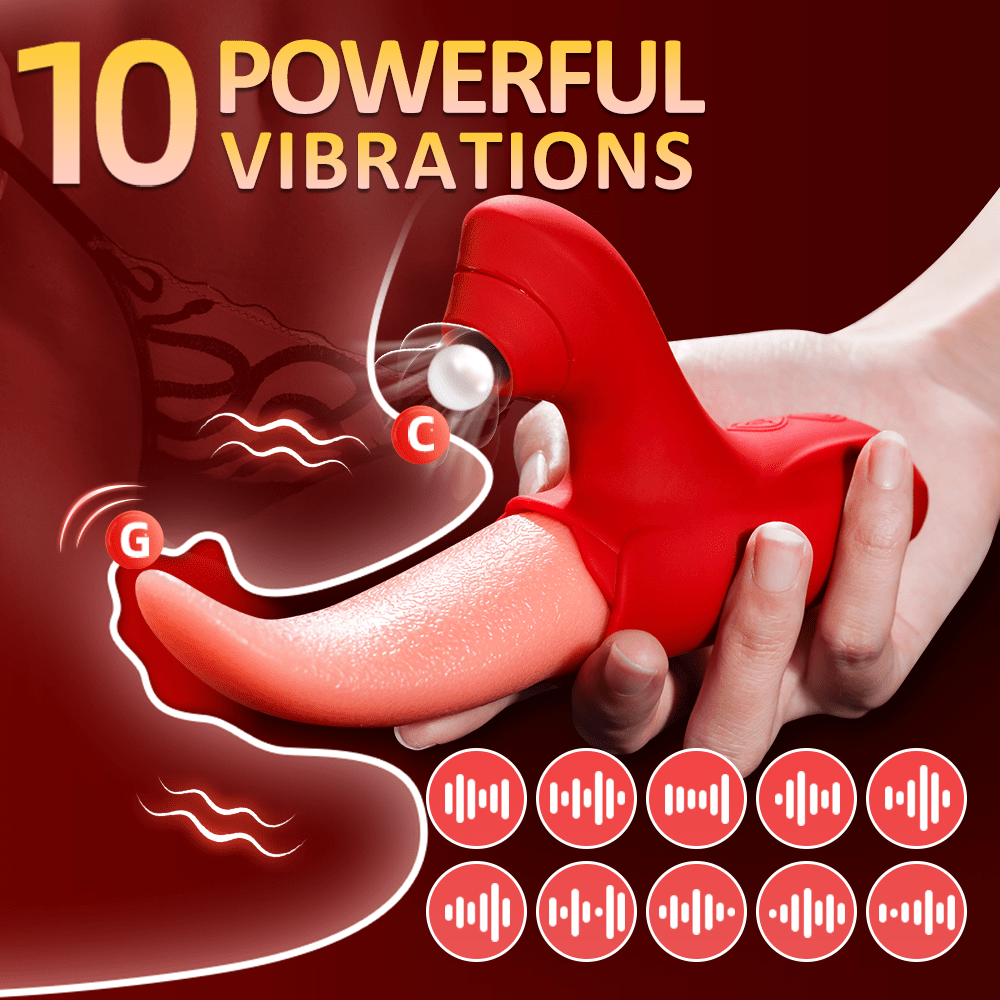 Powerful Stimulation Vibrator: Rose Tongue Licking Clitoris & Nipple Stimulation Toy