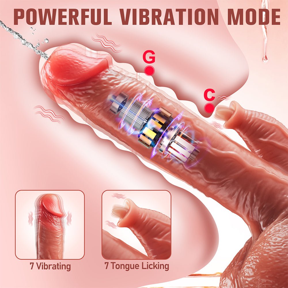 Realistic Vibrating Squirting Dildo for Women - 8.9 inch Ejaculating Dildos Vibrator with 7 Vibration 7 Licking Modes for Clitoral G Spot Stimulation