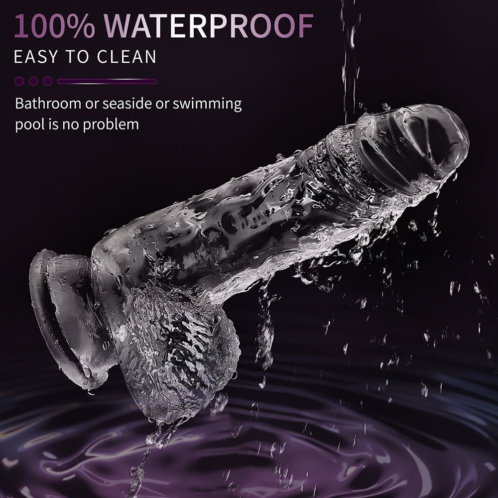 JKALYQ 8.8 Inch Clear Dildo Sex Toys - Realistic Dildos with Powerful Suction Cup for Women