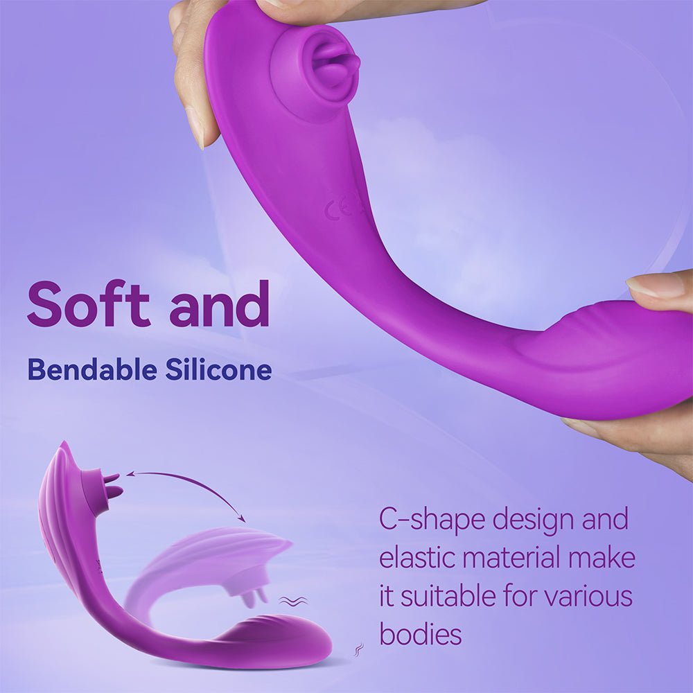 Remote Clitoral G-Spot Vibrator,Couples Vibrator with 10 Tongue Licking and 10 Vibration Modes Female Stimulator
