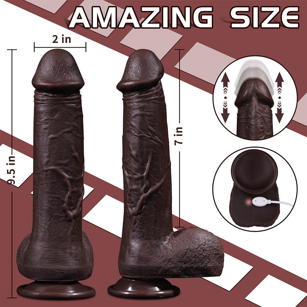 Thrusting Dildo Vibrator Sex Toys with 5 Thrusting 8 Vibration Modes, 9.5 inch Dildos for Women Realistic Vibrating Dildo