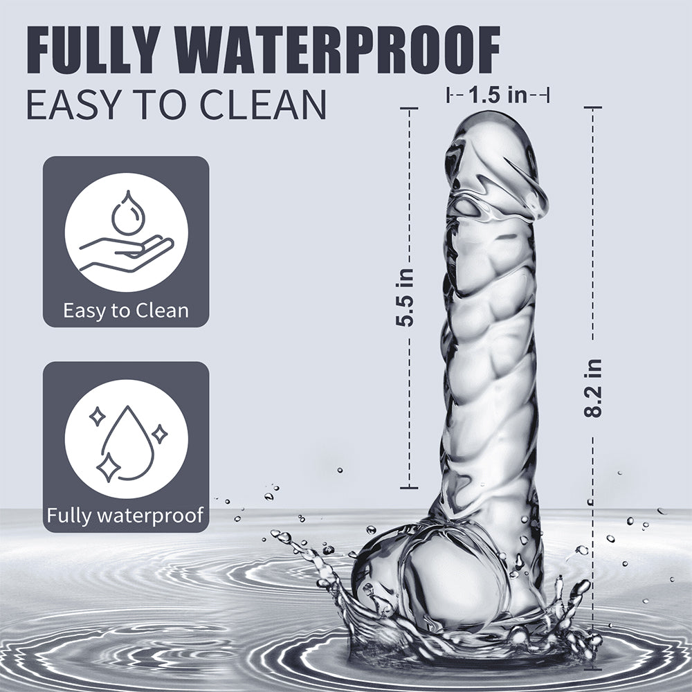 8.2 Inch Clear Dildo Sex Toys - Soft Realistic Dildos with Suction Cup Monster Dildo