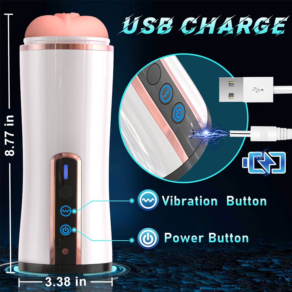 Automatic Male Masturbator Cup - Hands Free Masturbators Stroker with 10 Vibrating Modes Male Pleasure Blowjob Machine