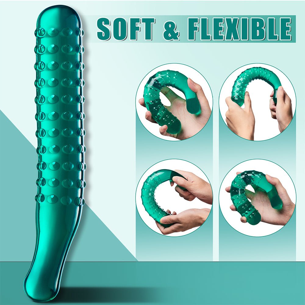 Clear G-spot Dildo: 9.25 Inch Pleasure Wand with Massage Beads Texture