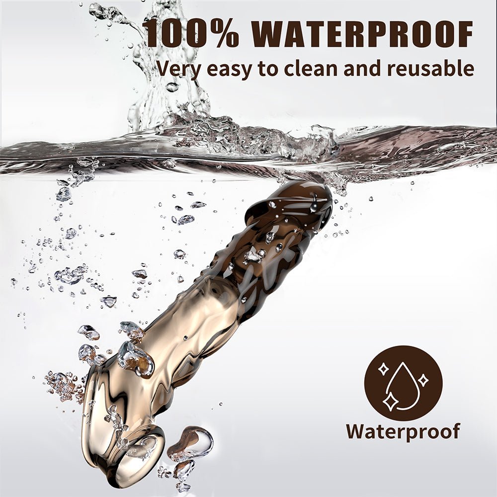 Ultra-Soft Reusable Vibrating Penis Sleeve with Cock Ring - 3.6 Inch Black Clear Penis Extender for Men and Couples