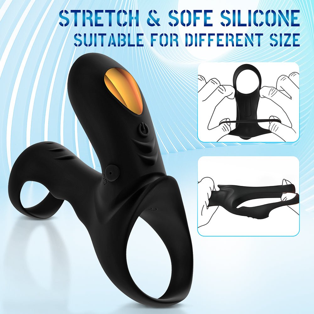 Vibraring Cock Ring Sex Toy for Men, 9 Vibrating Modes Male Penis Ring with G-Spot Clitoral Stimulator