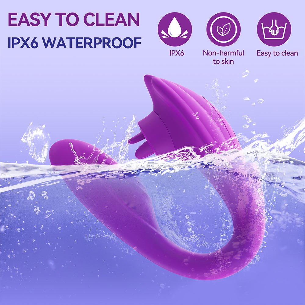 Remote Clitoral G-Spot Vibrator,Couples Vibrator with 10 Tongue Licking and 10 Vibration Modes Female Stimulator