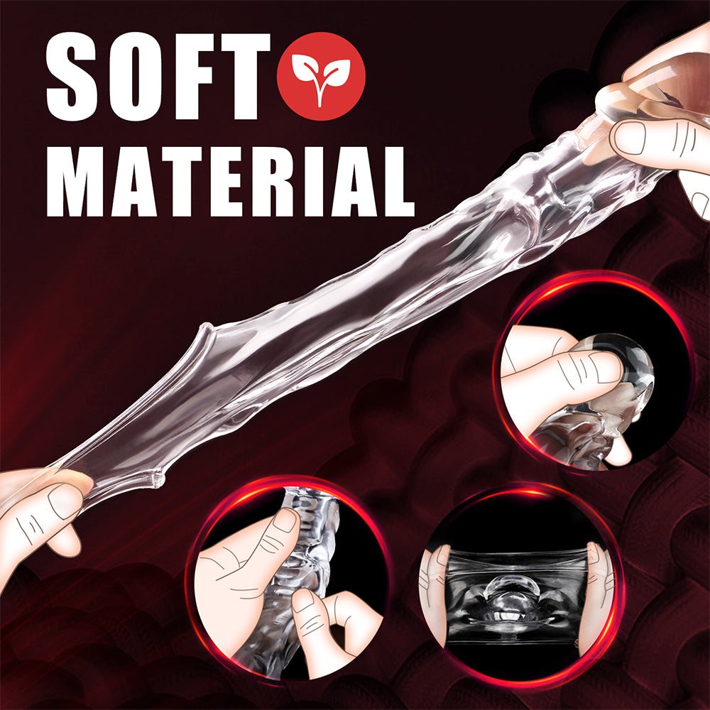 3.6 Inch Clear Cock Sleeve with 10 Vibrating Modes