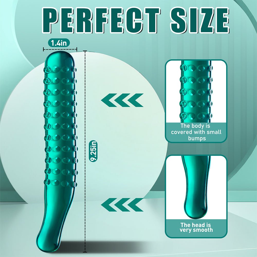 Clear G-spot Dildo: 9.25 Inch Pleasure Wand with Massage Beads Texture