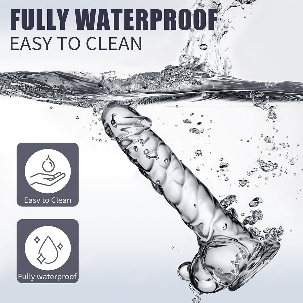 8.2 Inch Clear Dildo Sex Toys - Soft Realistic Dildos with Suction Cup Monster Dildo