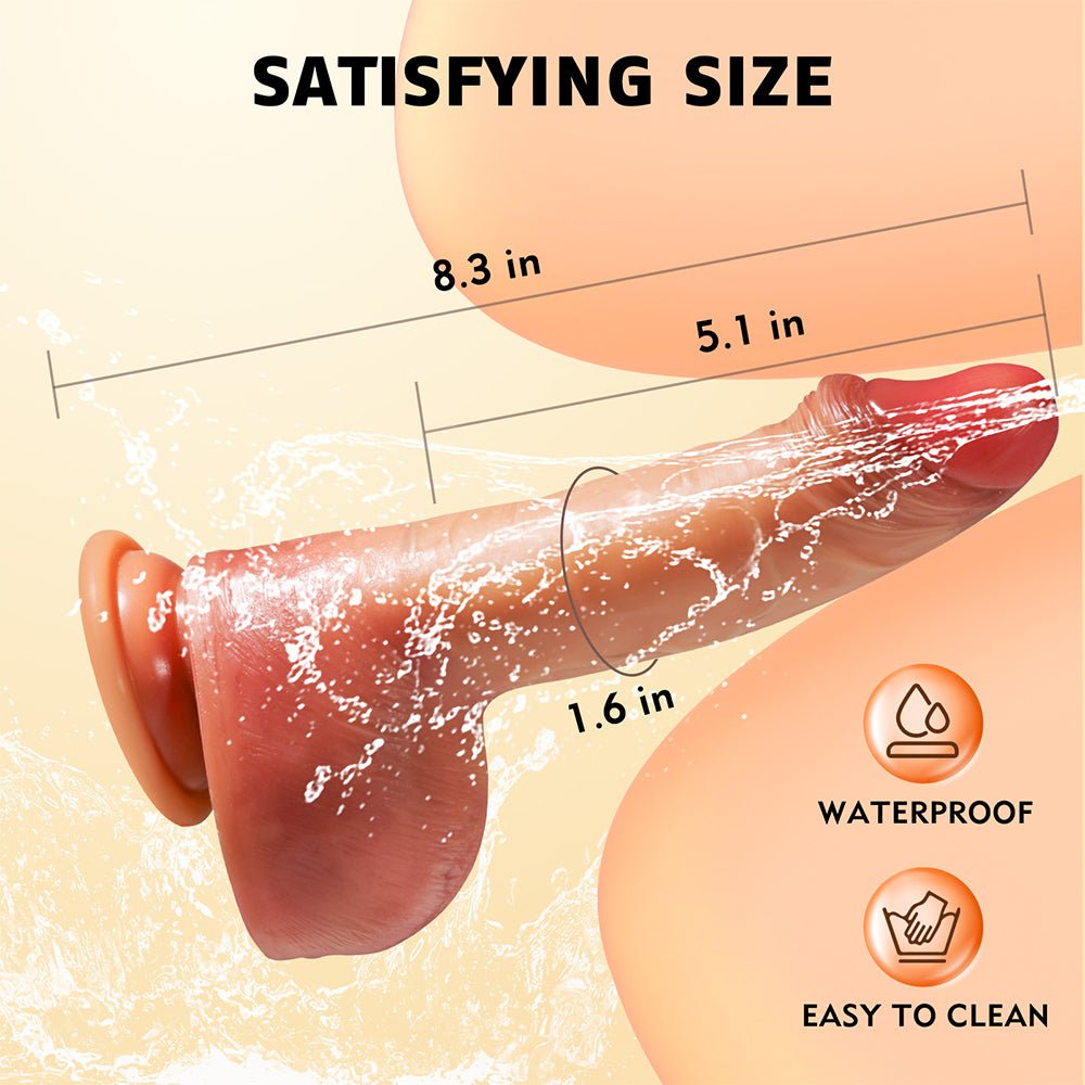 Realistic Squirting Dildo for Women 8.3'' Soft Silicone Ejaculating Dildos with Strong Suction Cup