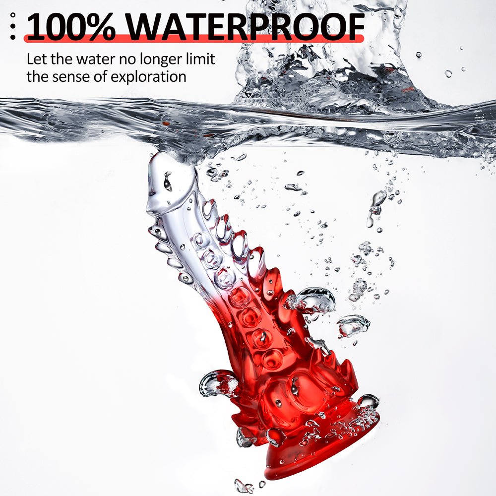 Clear Monster Dildo - 8.8 Inch Realistic G-spot Toy with Suction Cup for Hands-Free Pleasure. Ideal for Adults, Women, Men, and Couples