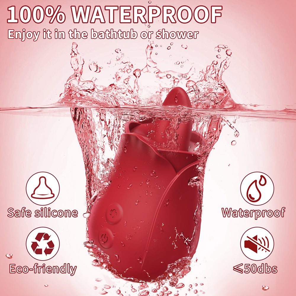 Rose Toy for Woman ,Clitoral Nipple Stimulator with 10 Vibrating Modes, Rose Adult Sex Toys for Woman Pleasure, Tongue Licking Vibrator Toy for Man and Couple