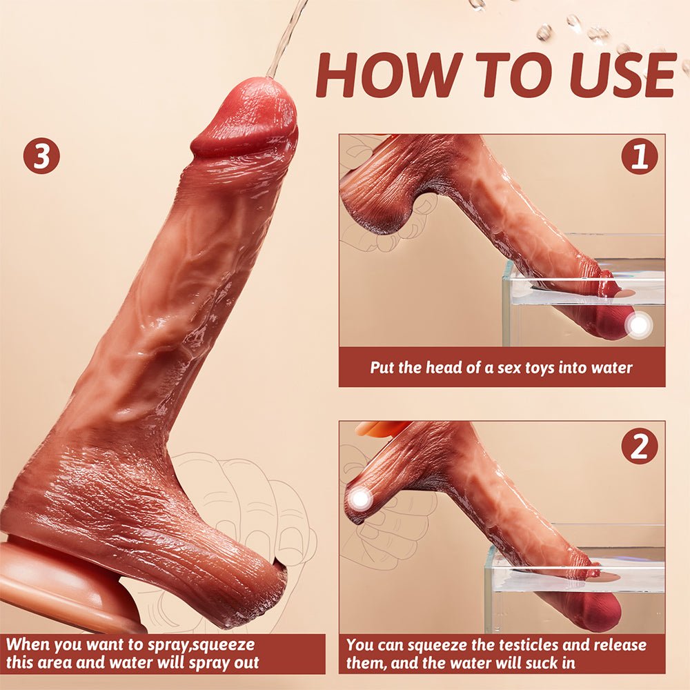 Dildo Vibrating Dildo - 7.9 Inch Soft Silicone Anal Dildo with 8 Vibration Modes Strong Suction Cup