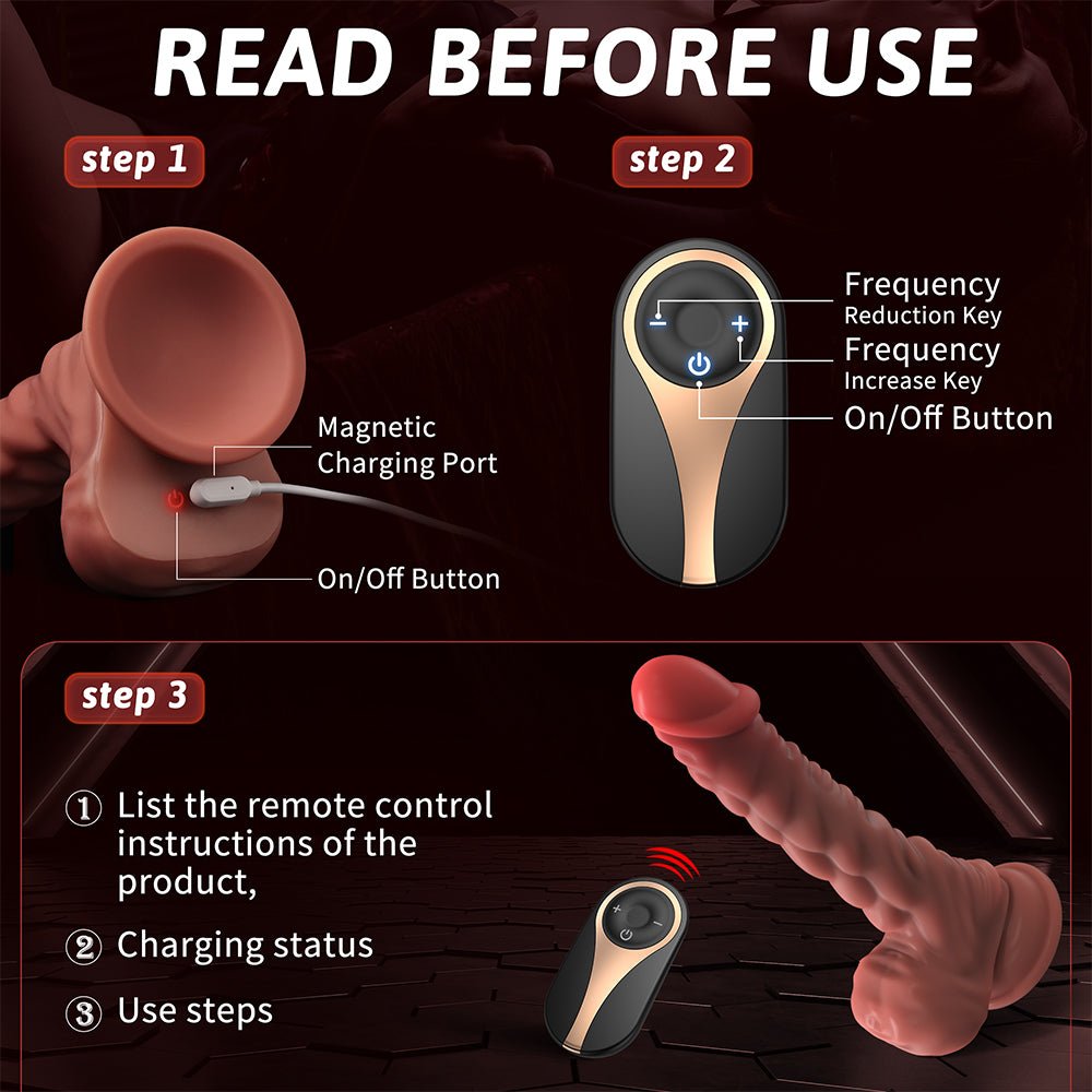 Remote Control Thrusting Dildo Vibrator Sex Toy 9.8 Inch Realistic Dildo with 7 Thrusting Modes, Vibrating Dildo Adult Toys with Strong Suction Cup