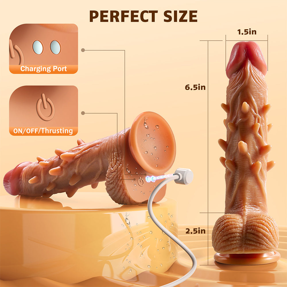 Thrusting Dildo Vibrator Sex Toys - 9" Realistic Dildos with 3 Thrusting & 9 Vibration Modes