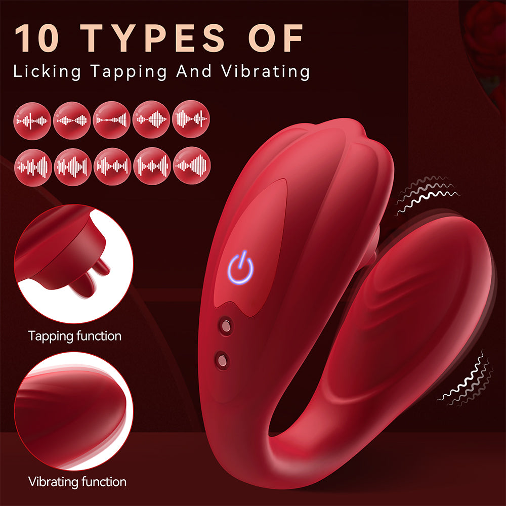 Remote Control Vibrator,Sex Toys for Couples with 10 Licking and Vibration Modes,Female Clitoris G-Spot Vibrating Stimulator